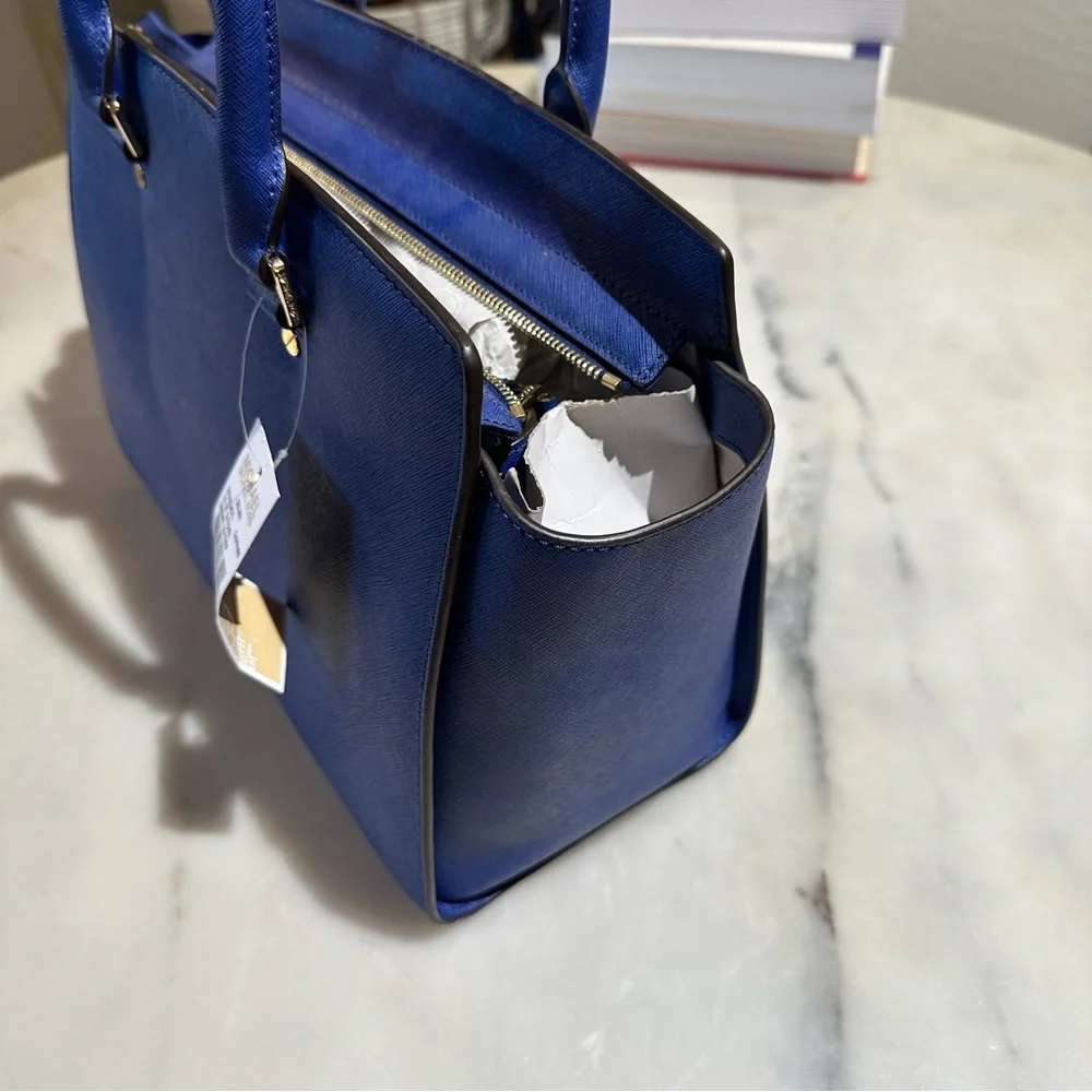 MICHAEL Michael Kors Royal Blue Saffiano Leather Satchel - Picture 3 of 6